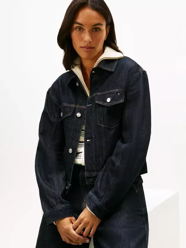 Плиссированная джинсовая куртка, чистая Tommy Hilfiger — фото 4