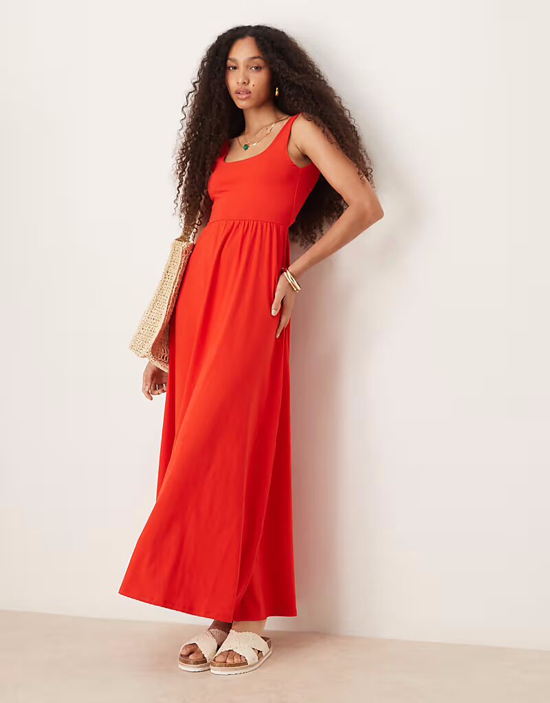 

Сарафан макси ASOS DESIGN красного цвета