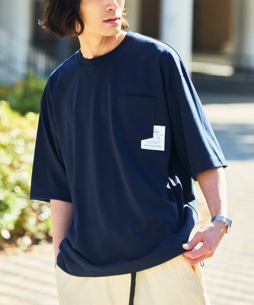 

Футболка свободного кроя с круглым вырезом и карманом, Drymix Limited Edition FREAK'S STORE, темно-синий