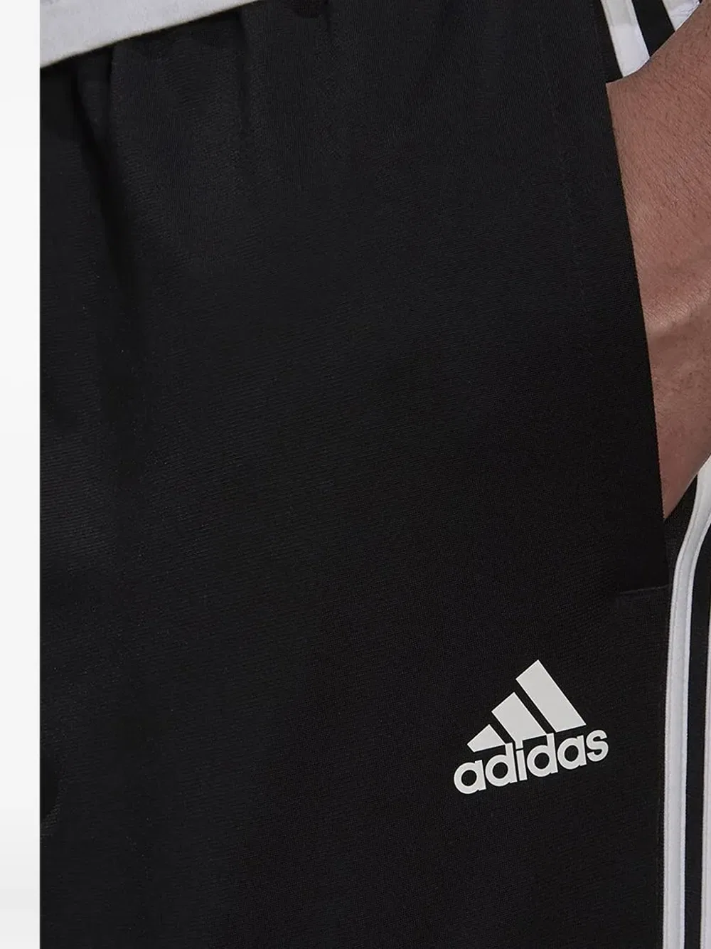 Зауженные спортивные брюки с тремя полосками Adidas, черный — фото 2