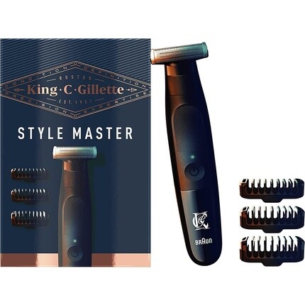 

Триммер для бороды King C. Style Master для мужчин с 1 сменным лезвием 4D и 3 сменными насадками-гребнями, Gillette