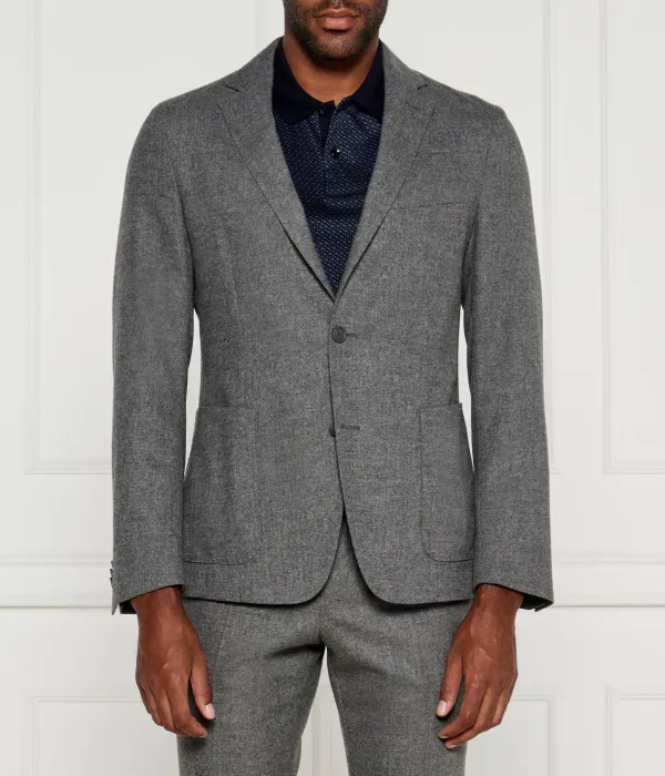 Элегантный жакет slim fit Boss, пепельно-серый