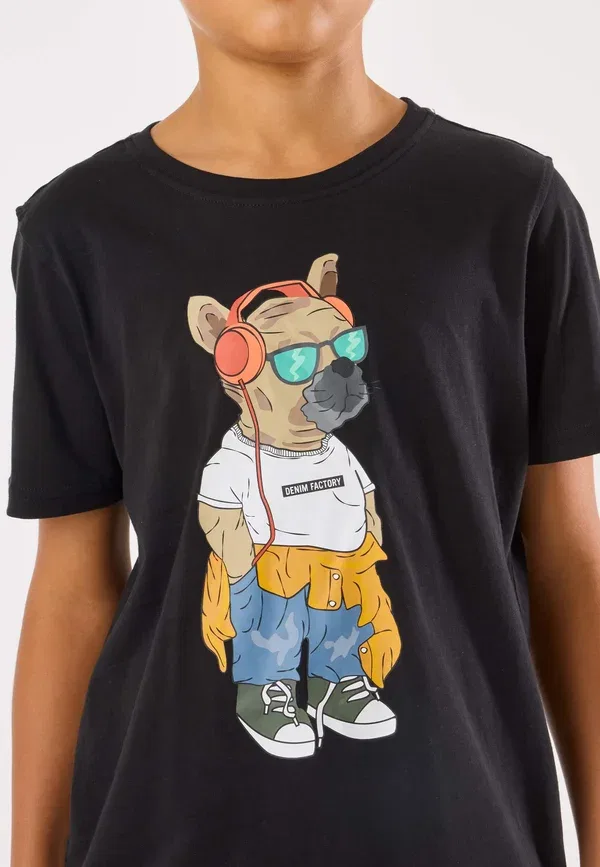 Футболка Denim Factory San Diego Tee B Jr Print T-Shirt, черный — фото 4