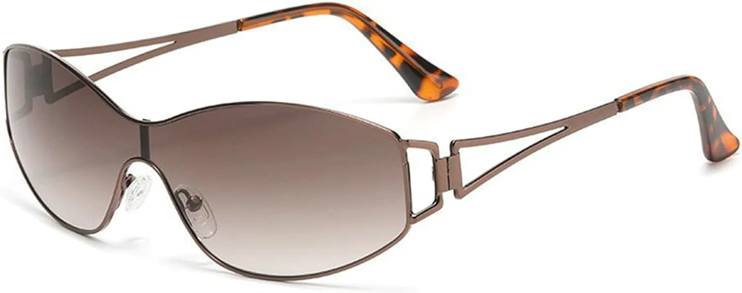 

Солнцезащитные очки Willochra Y2K для женщин и мужчин, модные, дизайнерские, с обтекаемой формой, градиентными линзами, стильные, увеличенного размера, C5