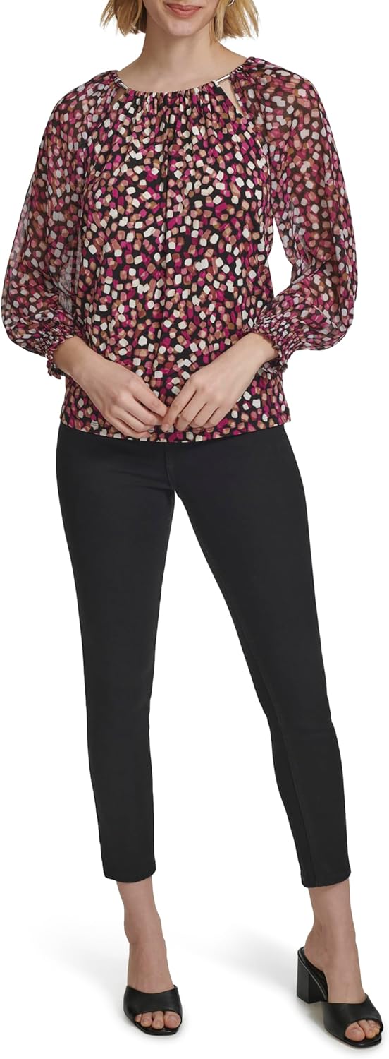 

Женская блузка Calvin Klein Mix Media Knit Longlseeve, Jewel Combo