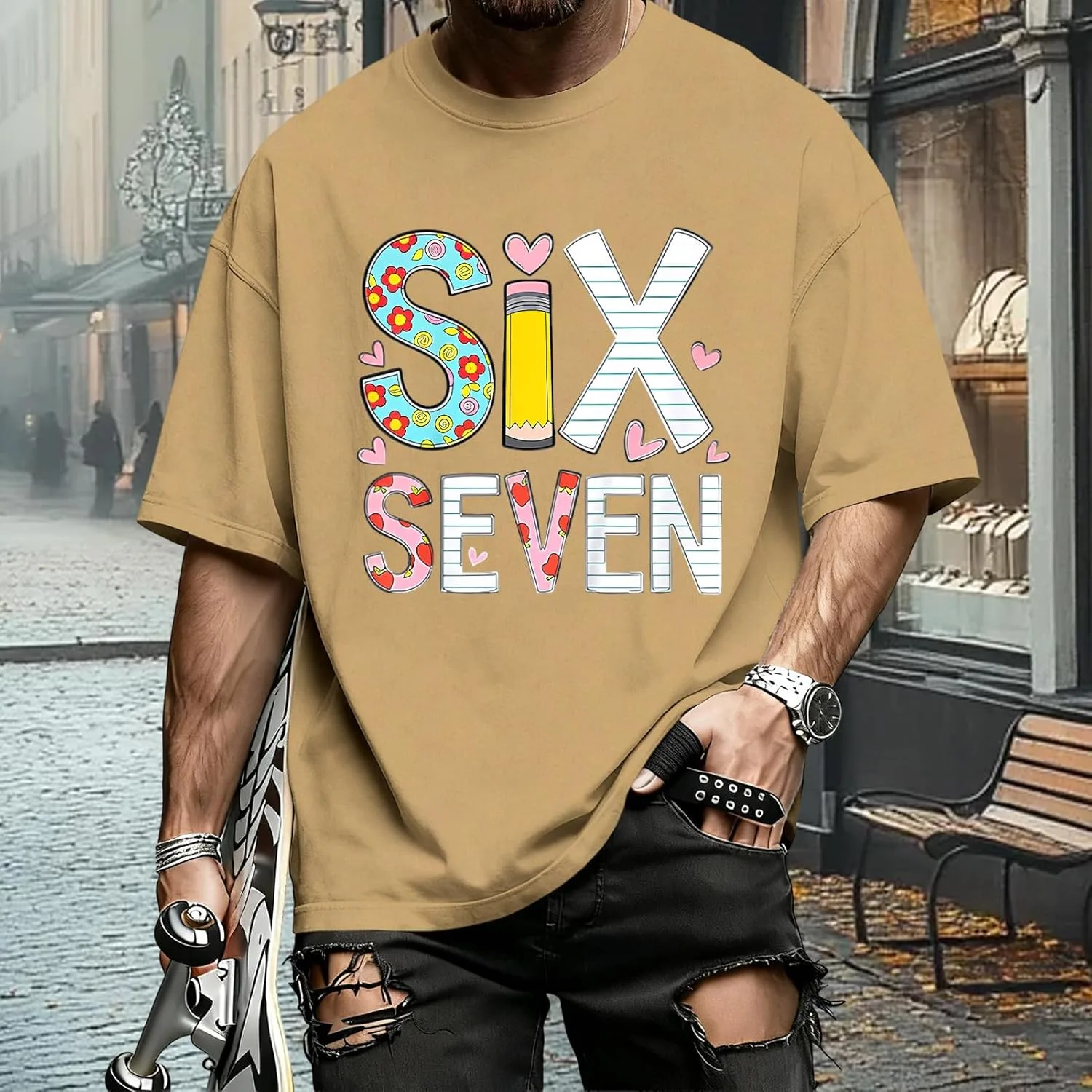 Футболка Six Seven | Crewneck Printed — мужская, короткий рукав, свободный крой — фото 3