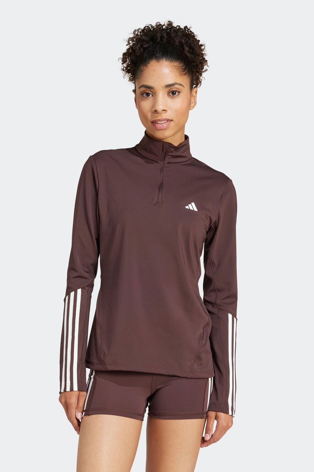 

Тренировочный топ Hyperglam с застежкой молнией на четверть Adidas, коричневый