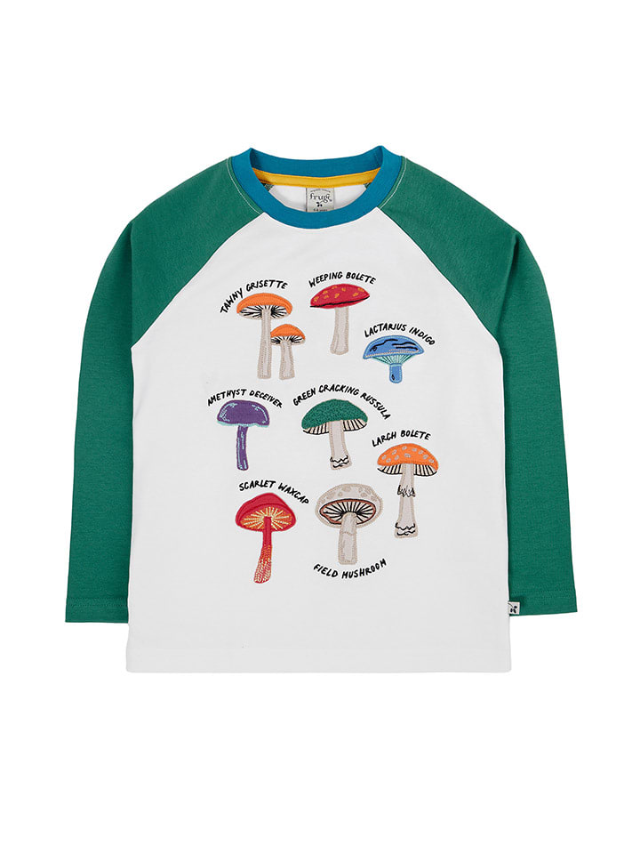 

Frugi Футболка с длинными рукавами "Ace" бело-зеленого цвета