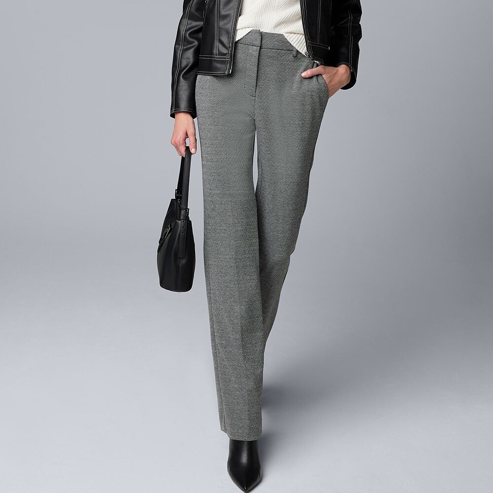

Женские брюки-клеш с высокой талией Simply Vera Vera Wang, цвет Grey Zig Texture