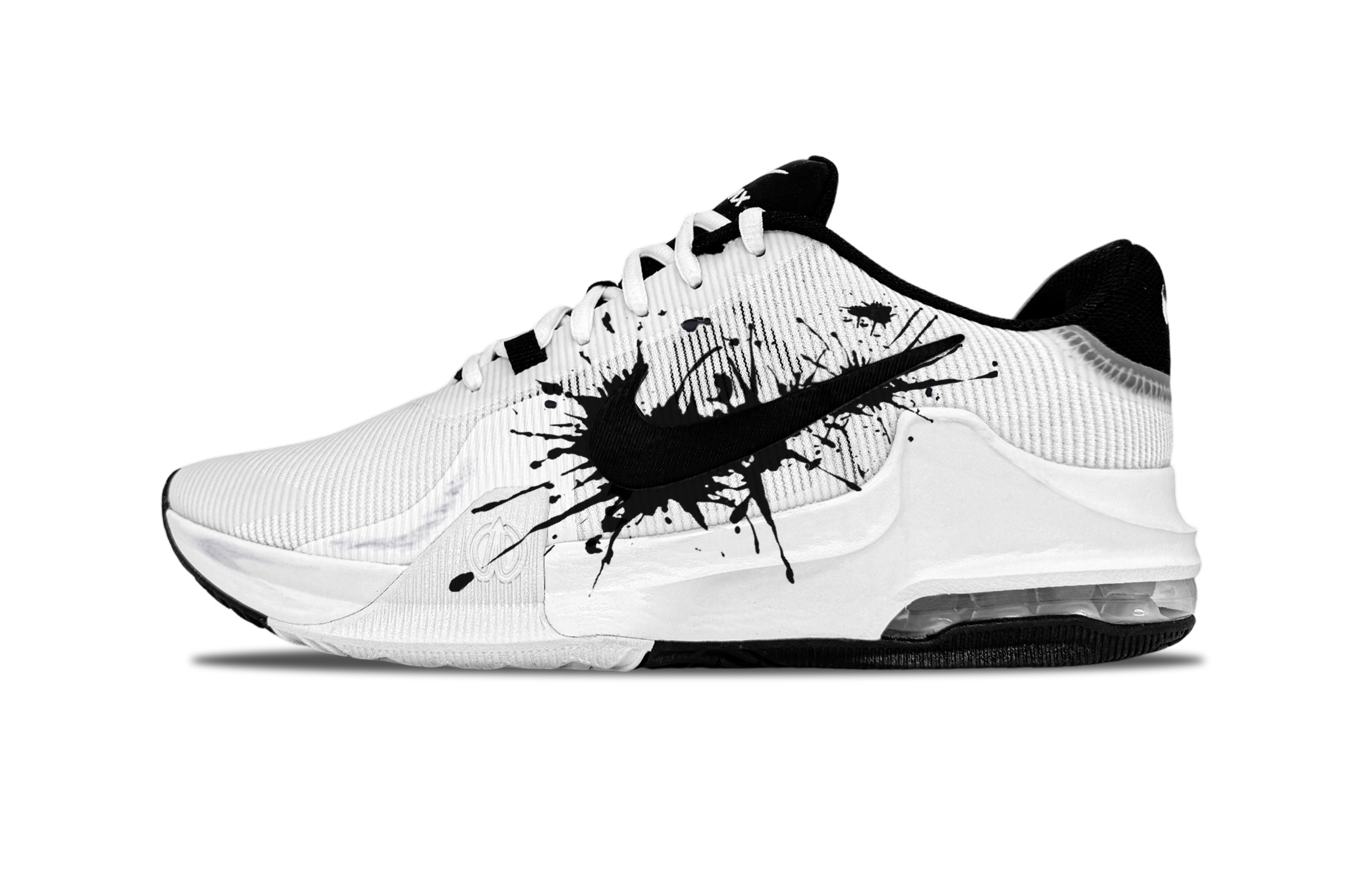 

Nike Баскетбольные кроссовки Air Max Impact 4 Low Top мужские, черно-белые