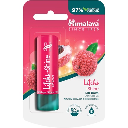

Бальзам для губ Litchi Shine для глянцевого блеска и мягких эластичных губ с витамином E Himalaya