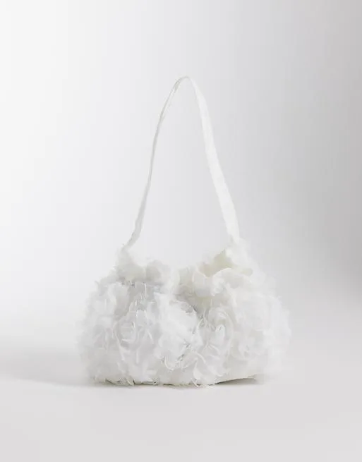 

Белая тюлевая сумка с цветочным принтом Dream Sister Jane Bridal Petalscape