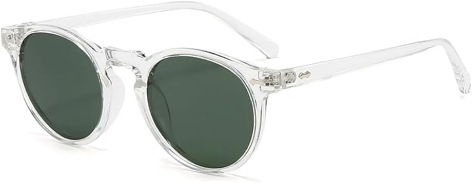 

Ретро круглые солнцезащитные очки для женщин и мужчин, поляризованные, в винтажном стиле, с защитой от УФ-излучения, для активного отдыха SJBNCai, Transparent