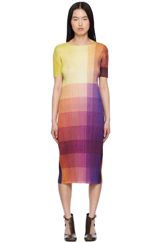 

Платье макси разноцветное фотонное PLEATS PLEASE ISSEY MIYAKE