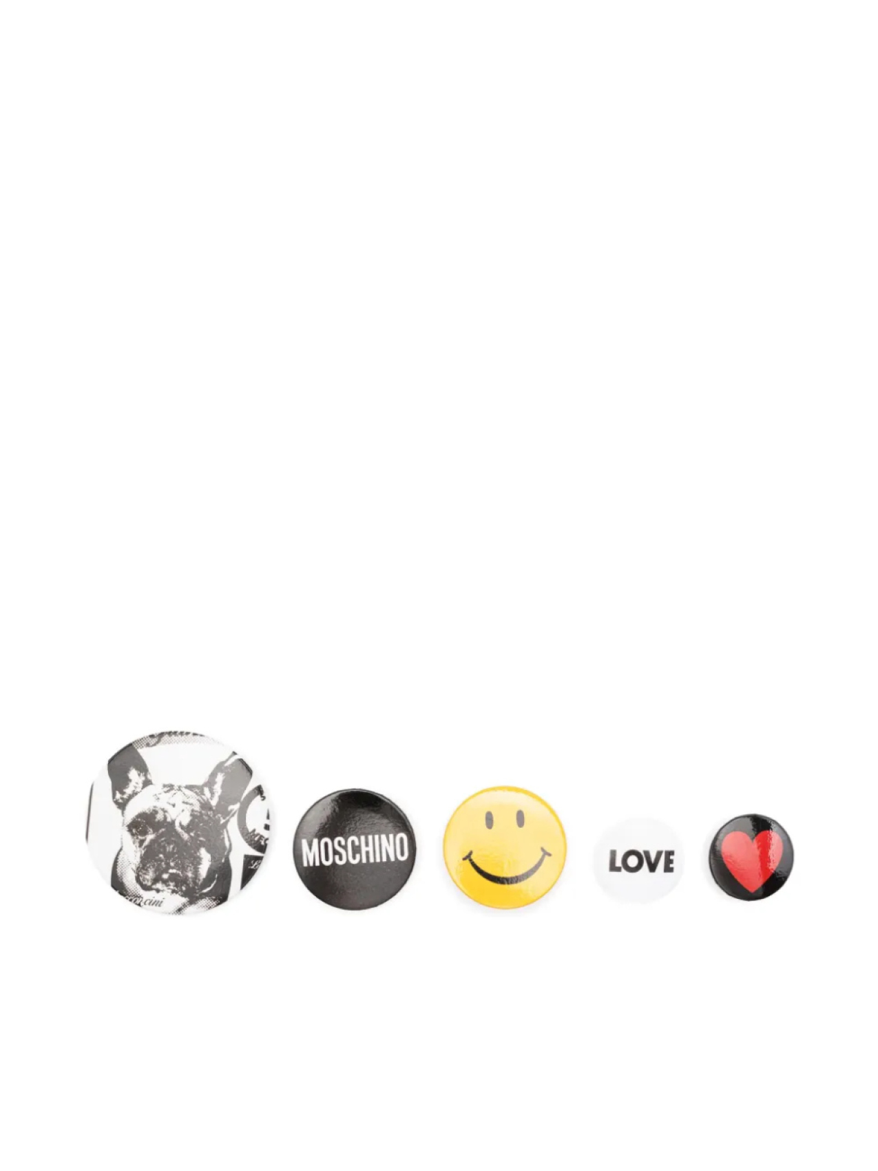 

Moschino набор из пяти значков с логотипом, черный