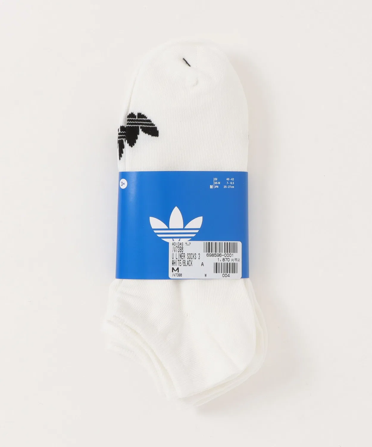 Носки adidas U LINER SOCKS 3P, 3 пары, белый/черный — фото 2