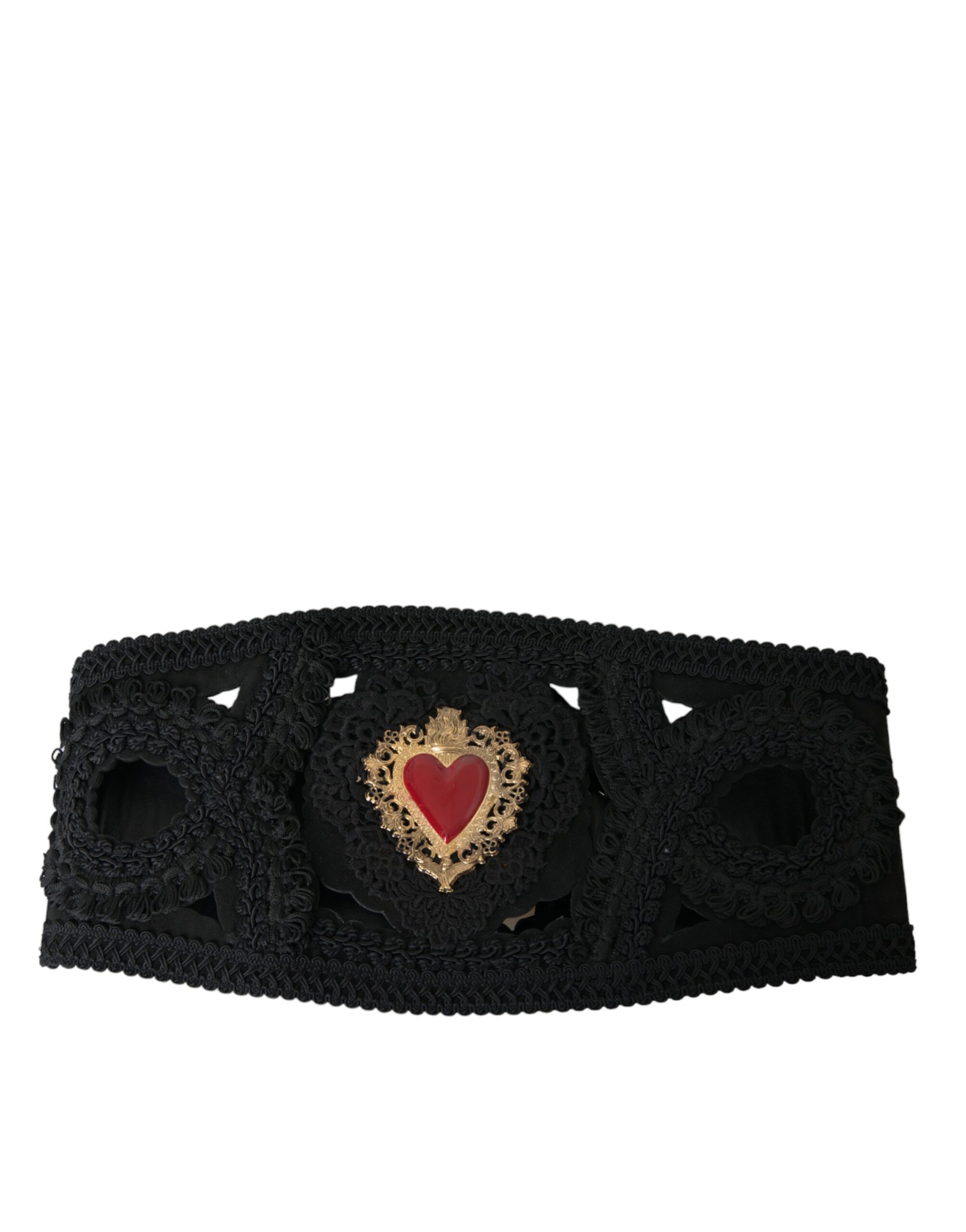 

Черный холщовый декорированный пояс для женщин Dolce & Gabbana
