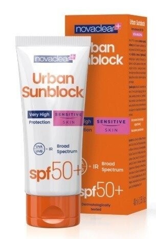 

NovaClear Urban Sunblock Защитный крем для чувствительной кожи Spf 50+ 40 мл