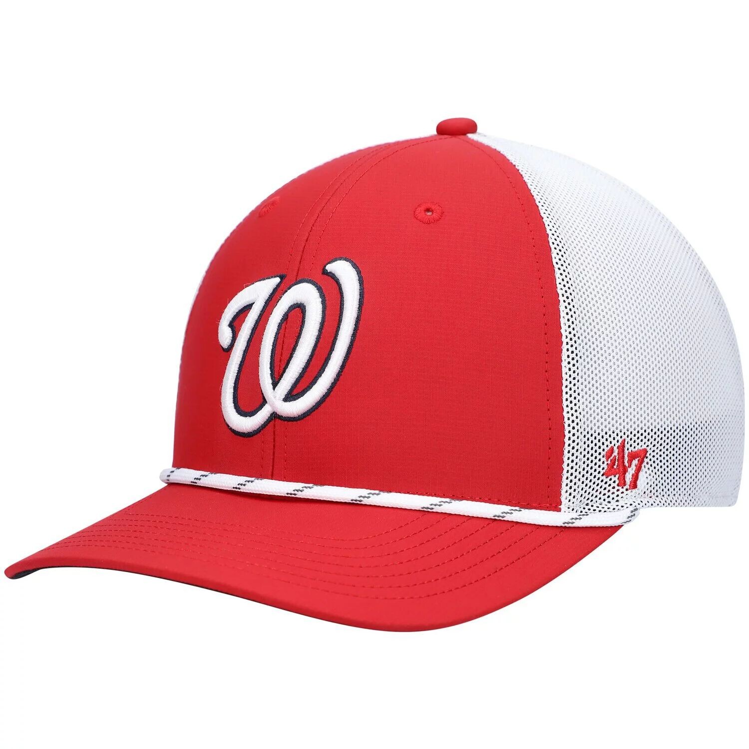 

Мужская красно-белая кепка Washington Nationals Burden Trucker Snapback '47 47 Brand