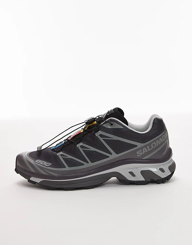 Кроссовки Salomon XT-6 в цвете «9 iron» и «сливовый» — фото 2