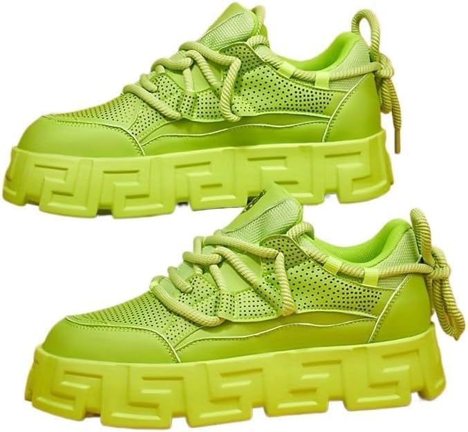 

Мужские модные кроссовки - повседневные с однотонным дизайном, без застежек, из дышащего и удобного материала EVA для ежедневной носки Clolinde, зеленый