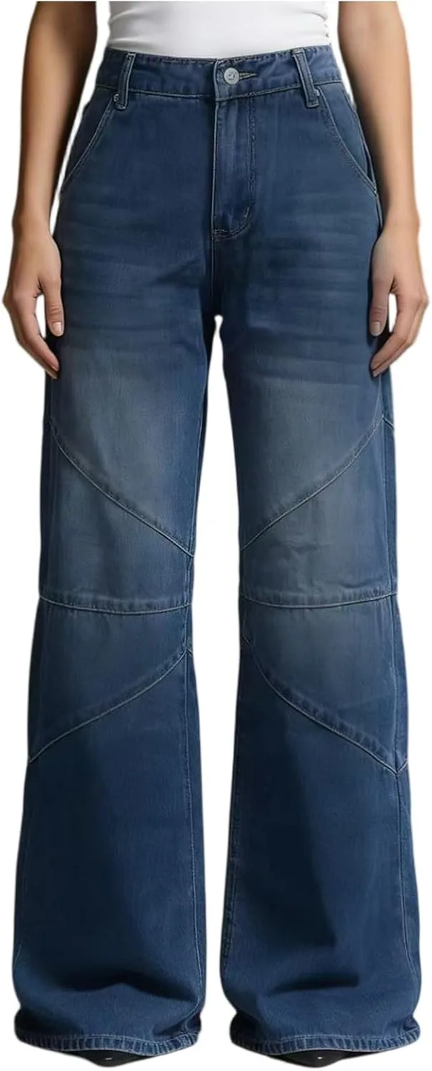 

Женские джинсы Wide Leg с эффектом Tummy Control, прямые, в стиле Y2K