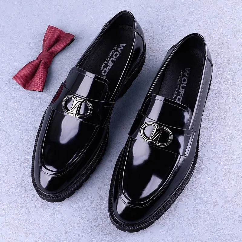 Лоферы кожаные Casual, модель Brogue, черный DHFIRUFSHLO — фото 4