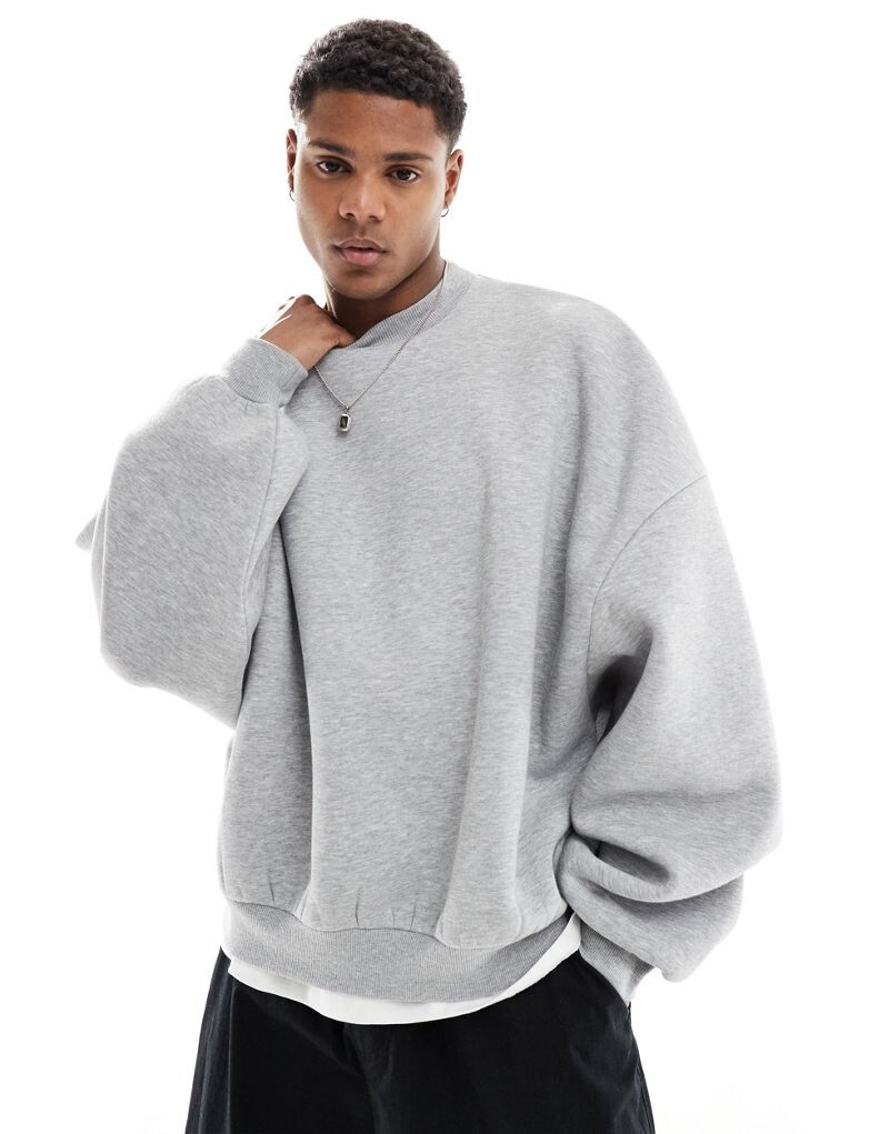 

ASOS DESIGN – толстовка oversize серого меланжевого цвета