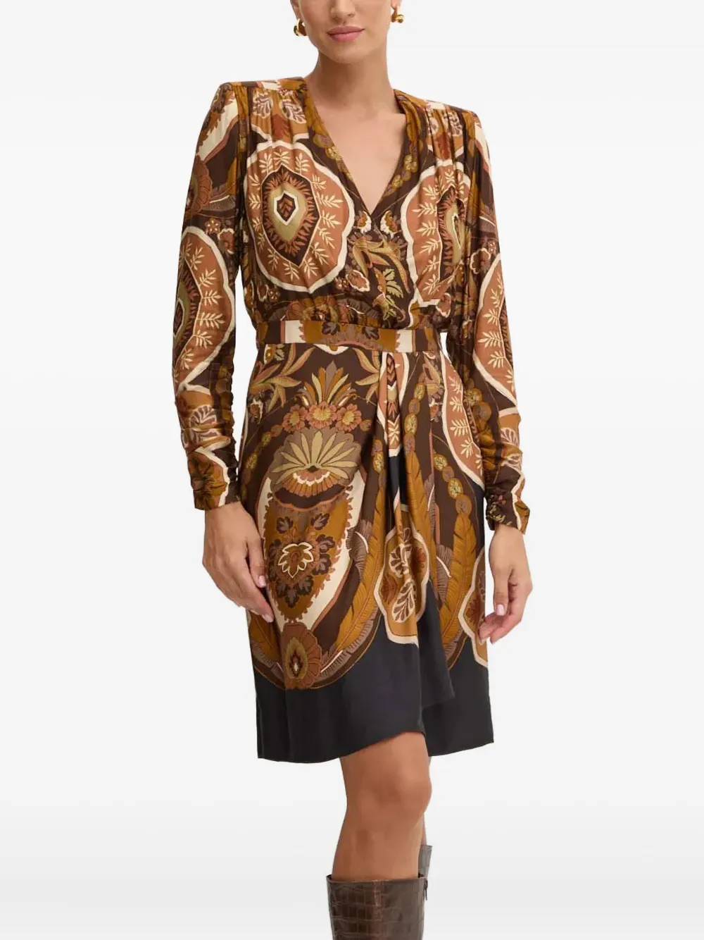 

Платье миди с длинными рукавами Luisa Spagnoli, коричневый