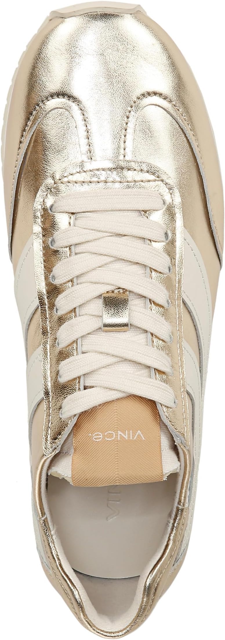 Кроссовки Vince Oasis Runner Lace-Up Sneakers, Champagne Gold Leather — фото 2