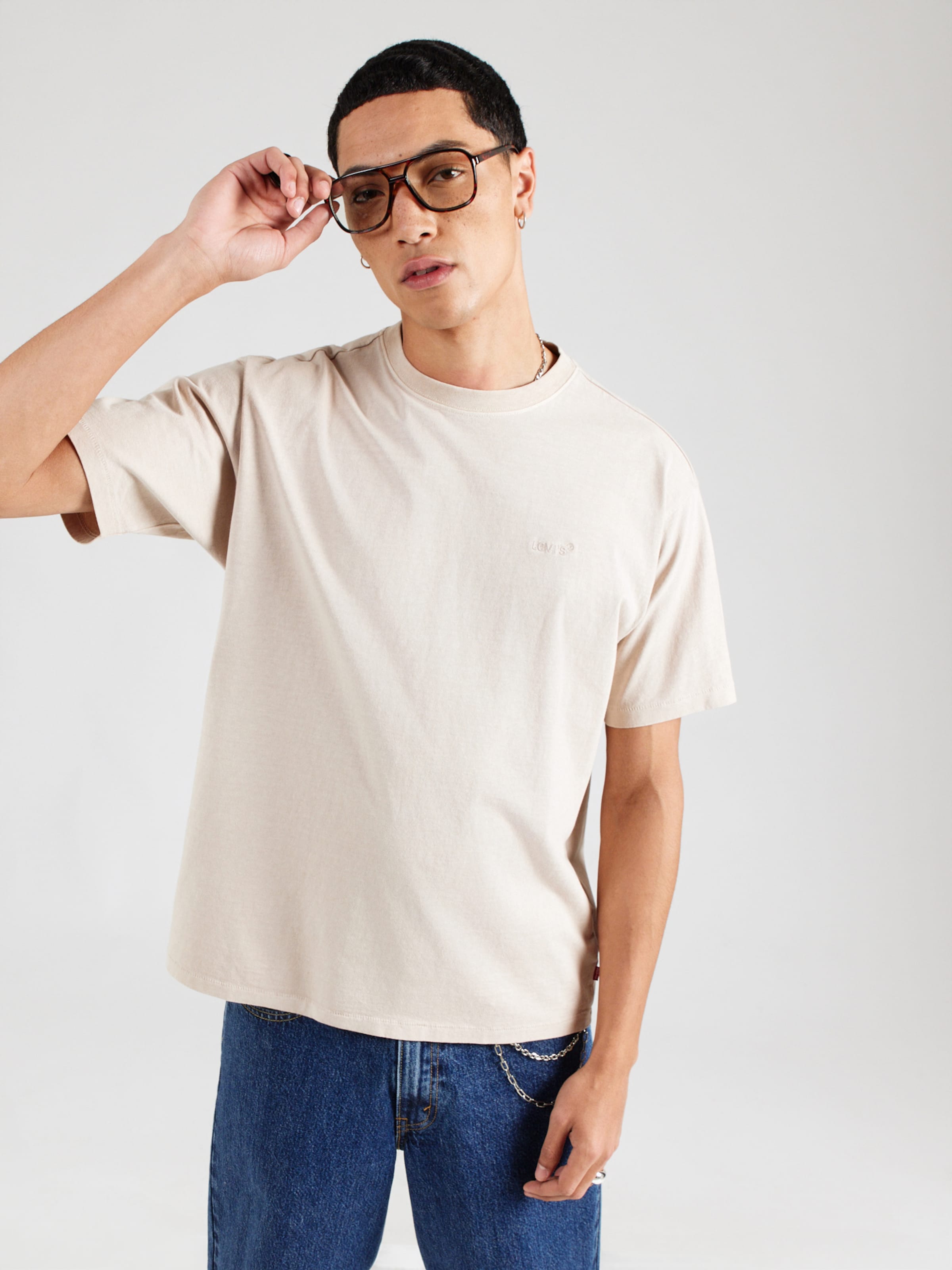 LEVI'S  Футболка 'Red Tab Vintage Tee' в светло-бежевом цвете — фото 3