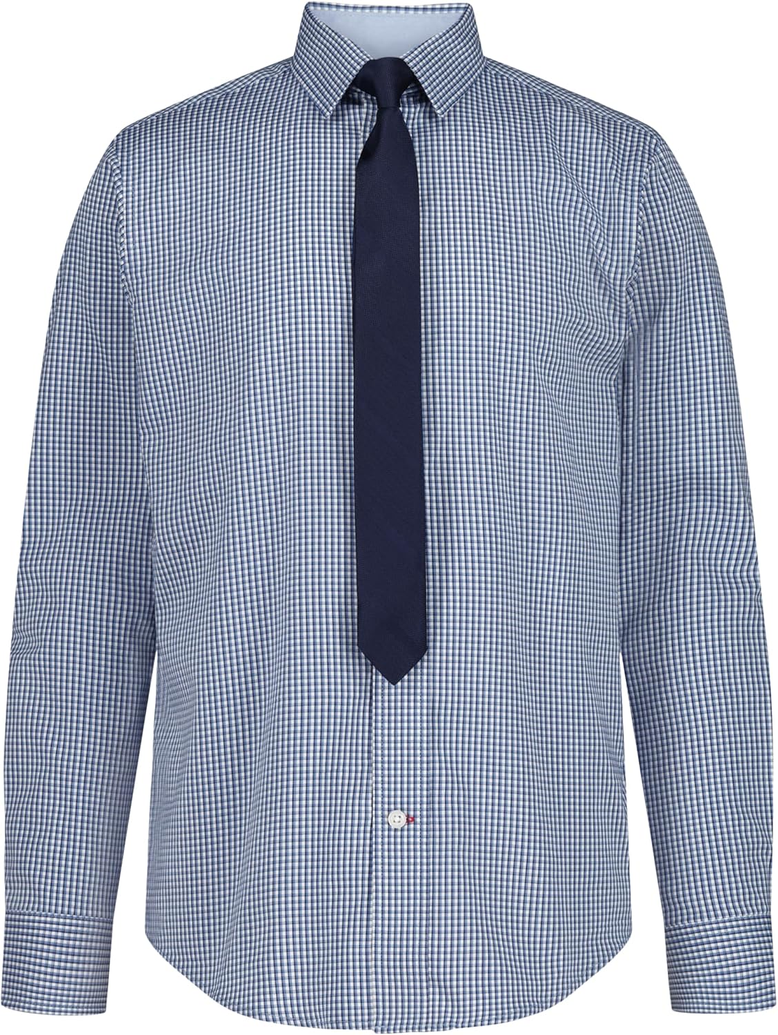 

Рубашка Tommy Hilfiger для мальчиков с длинными рукавами, прямым галстуком, воротником на пуговицах и манжетами на рукавах, Blue Yonder