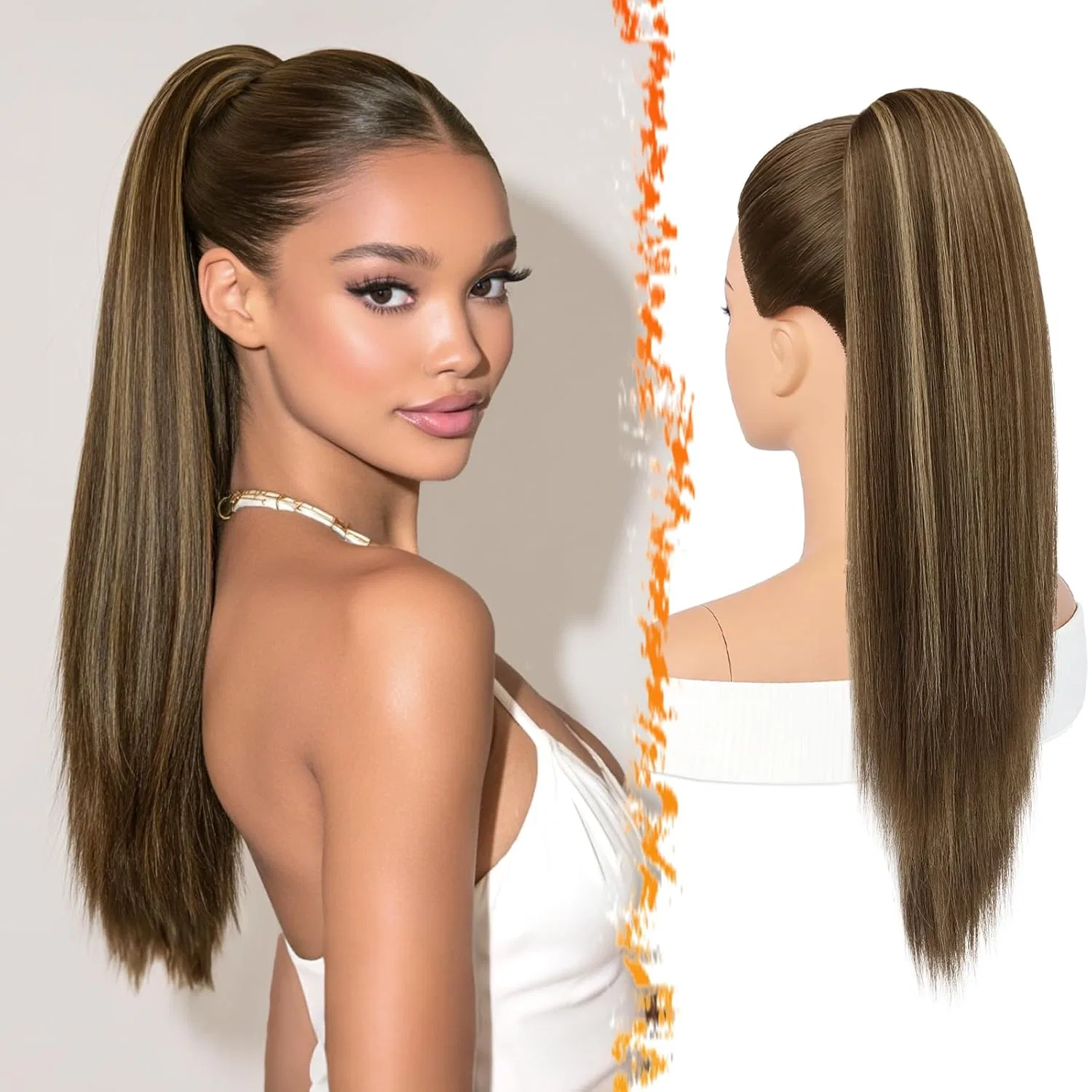 Прямой хвост-накладка «Cheer Posh» от BARSDAR Barsdar, Brown With Highlights
