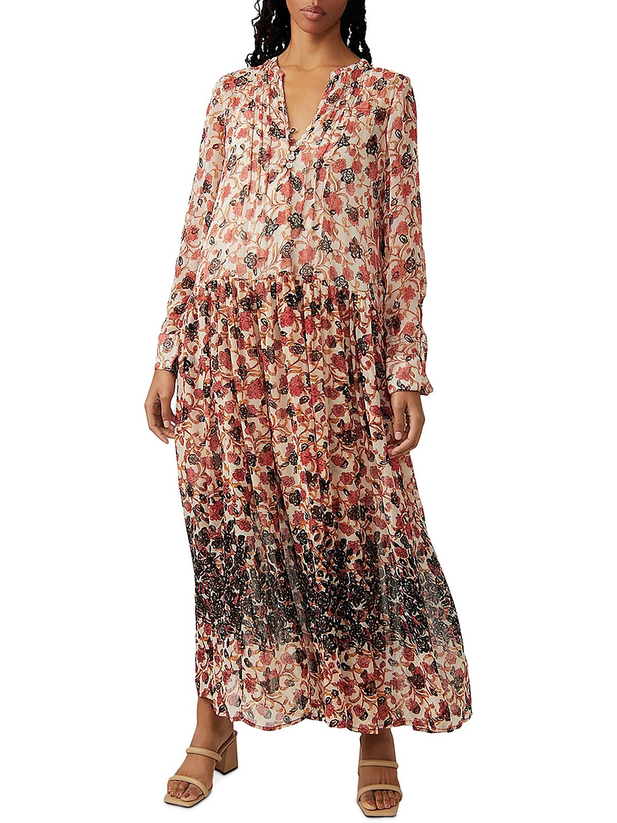 

Женское прозрачное длинное платье макси Free People, цвет tea combo