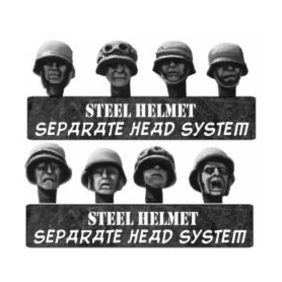 

Немецкие головы в стальных касках, Berlin or Bust WWII Miniatures - Germany 1944 - Separate Heads System (28mm)
