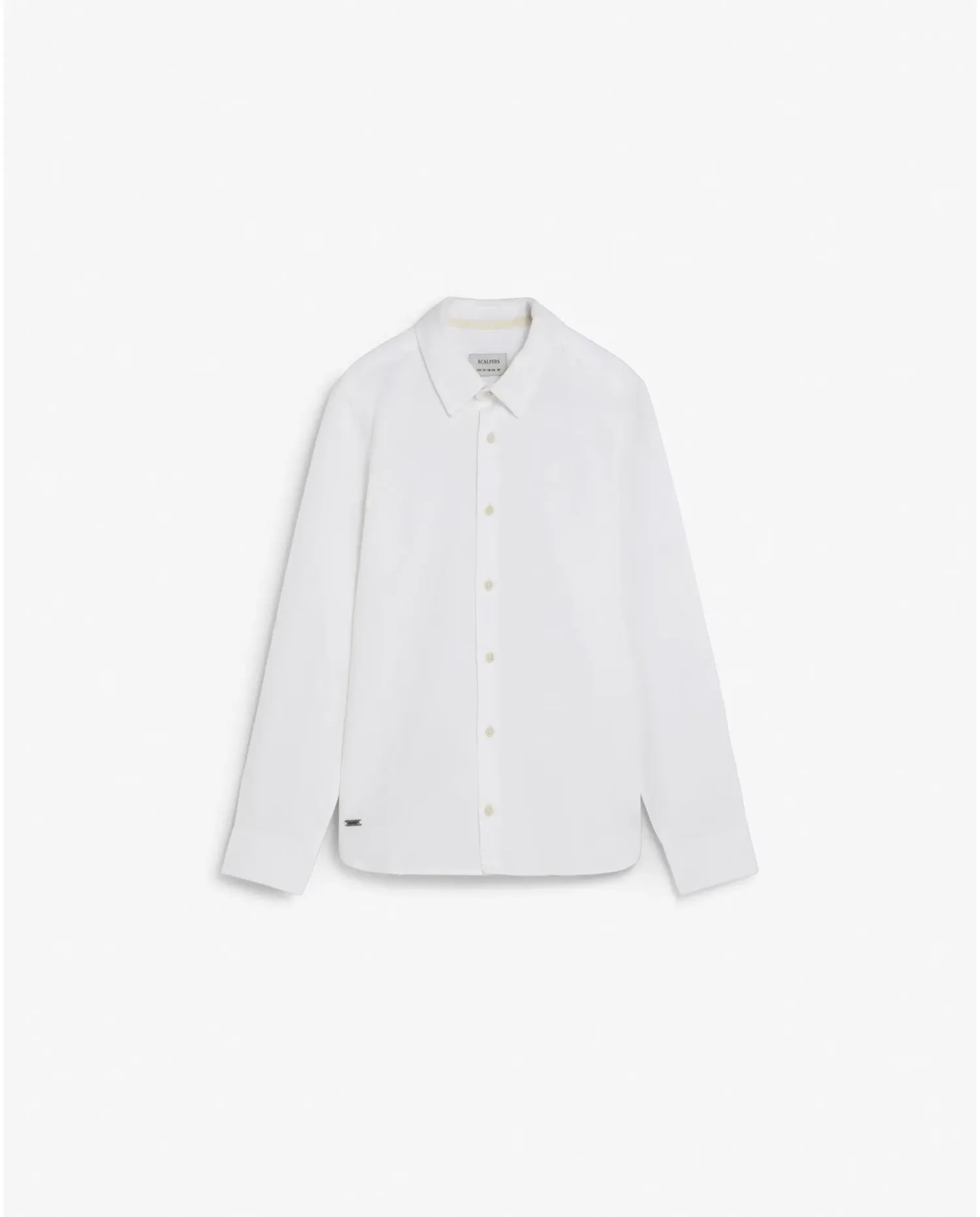 Рубашка для мальчика обычного кроя из смеси хлопка и льна Scalpers, белый