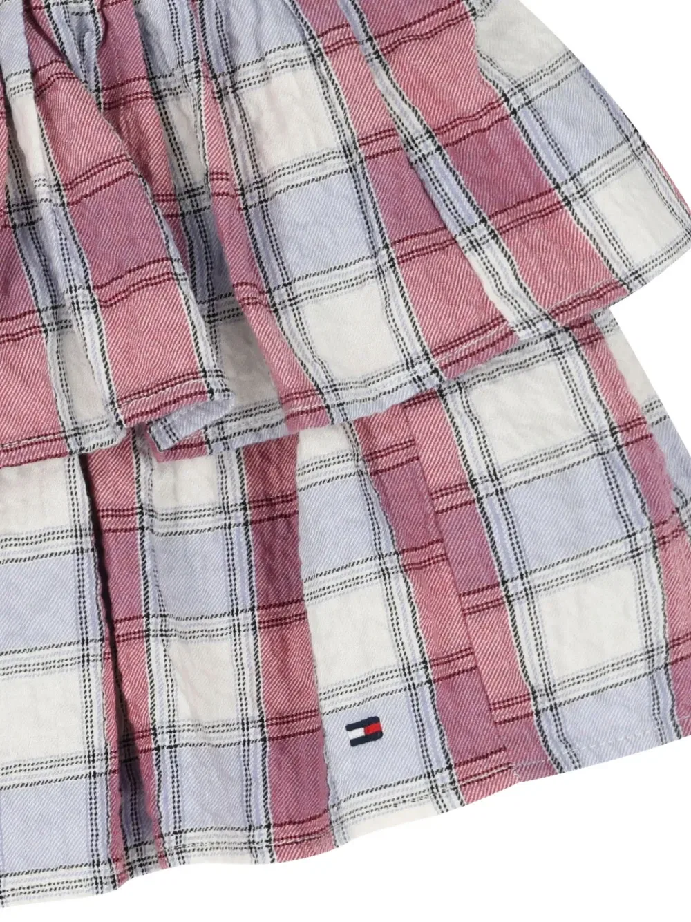 Клетчатая юбка с оборками Tommy Hilfiger Junior, белый — фото 3