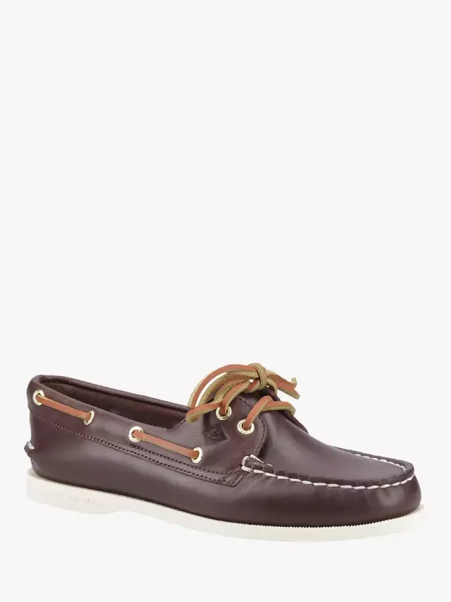 Оригинальные кожаные мокасины с двумя люверсами Sperry, Brown — фото 2