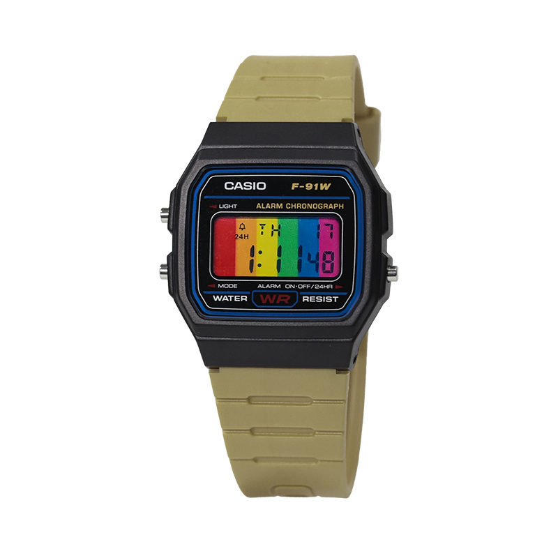 

CASIO Кварцевые часы унисекс с черным циферблатом на ремешке из смолы