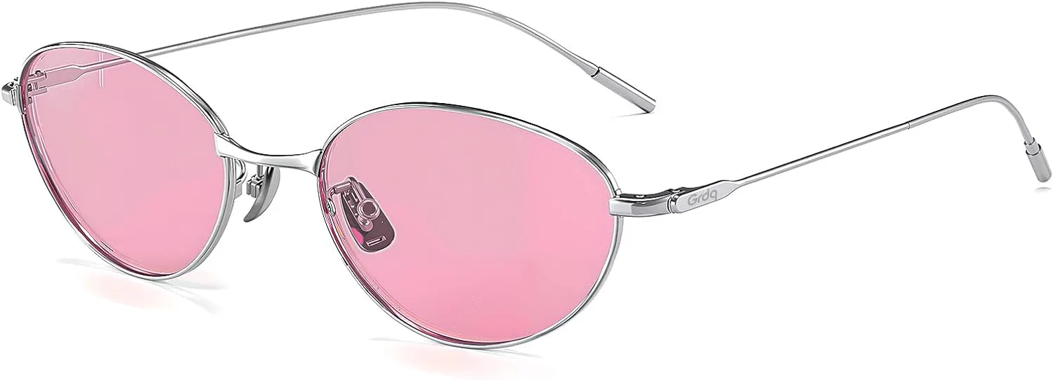 

Поляризованные солнцезащитные очки с защитой UV400, антибликовыми линзами HD, модный дизайн, легкие, титановая оправа, вес 13,3 г GRDQ, 5(silver Frame /Pink Lenses)