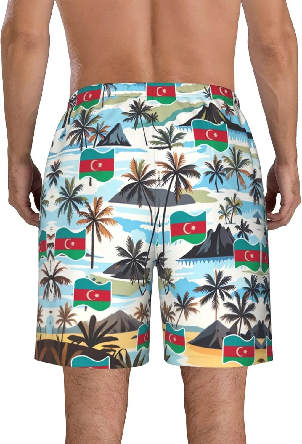 Мужские плавки с изображением багамского флага Багамских островов Generic, Azerbaijani Flag — фото 3