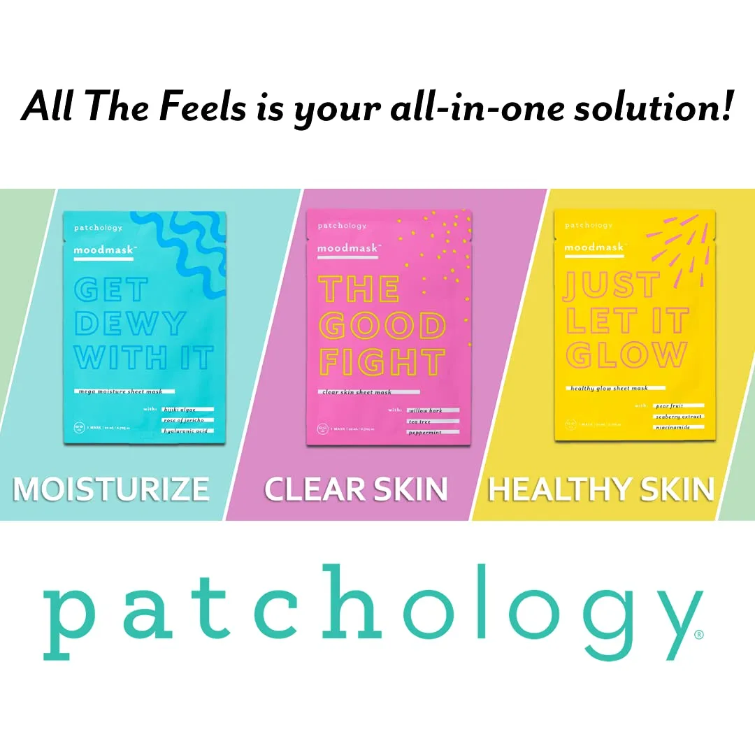 Набор Patchology — "All the Feels" тканевые маски для лица - увлажняющие маски для сухой кожи и покраснений, уменьшают отечность, красноту и морщины — фото 3