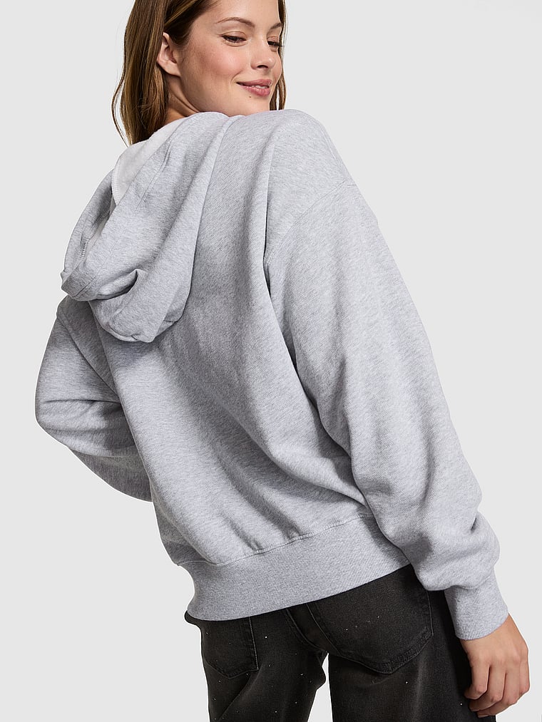 

Толстовка с капюшоном Ivy из флиса с застежкой-молнией во всю длину Pink, limited edition medium heather grey foil graphic