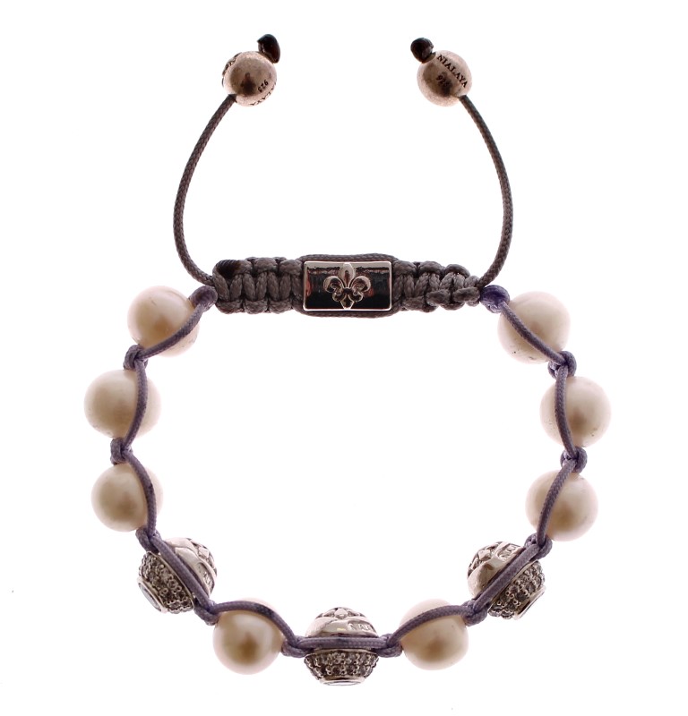 

Элегантный серебряный браслет с жемчугом Nialaya Jewelry, белый