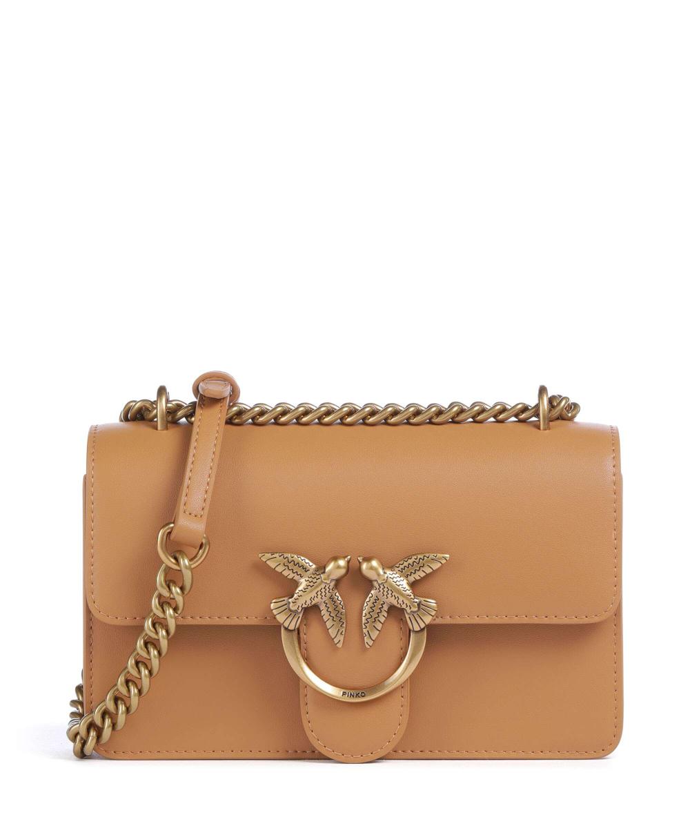 

Мини-Сумка Love one из мелкозернистой коровьей кожи Pinko, коричневый