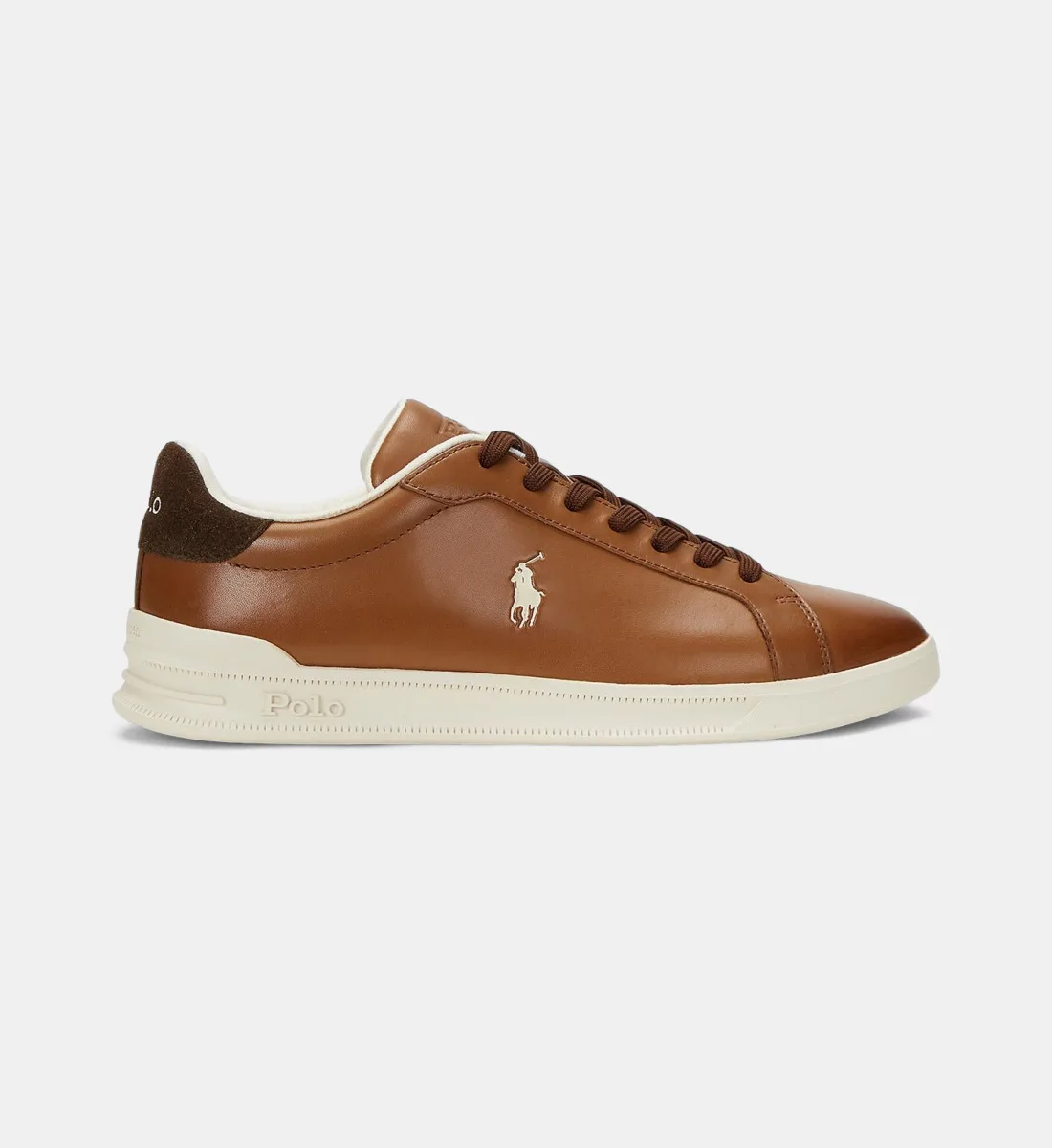 Низкие кожаные кроссовки HRT CRT POLO RALPH LAUREN, коричневый