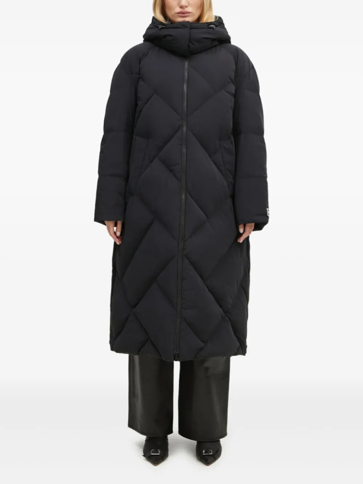 

Длинный пуховик Kenzo Weave, черный