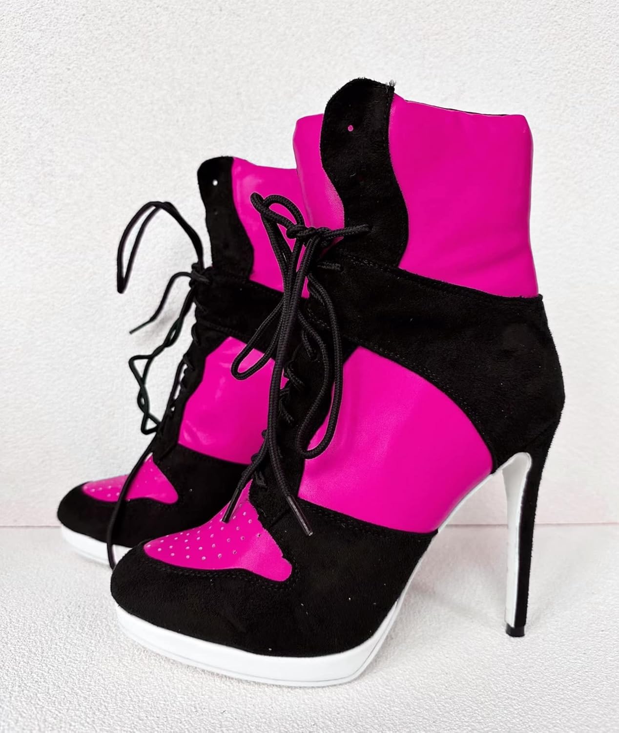 Ботильоны Frankie Hsu Stiletto Sport с высокой шпилькой для баскетбола, черные замшевые классические белые кроссовки-бутсы, дизайнерская обувь больших размеров для женщин и мужчин — фото 3