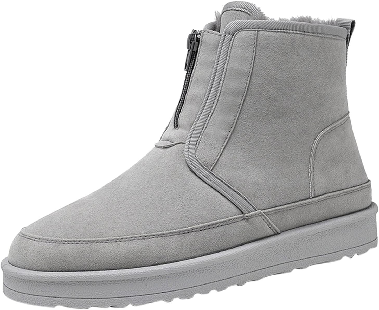 

Мужские зимние ботинки с теплой меховой подкладкой, водонепроницаемые, повседневные, зимние ботинки на каждый день, на молнии, ботильоны, обувь с нескользящей подошвой для восхождений и пеших прогулок Generic, серый