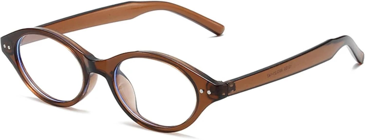 

Женские солнцезащитные очки овальной формы в стиле ретро, ​​конфетные оттенки, защита от УФ-излучения UV400; мужские солнцезащитные очки с заклепками в трендовом стиле TVTBBVV, Brown Clear